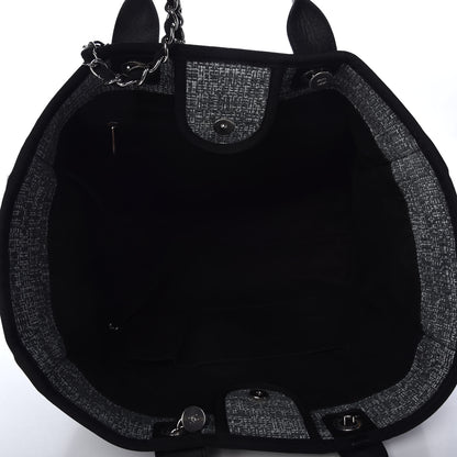 Chanel Canvas Large Deauville Tote Charcoal 5 of 9