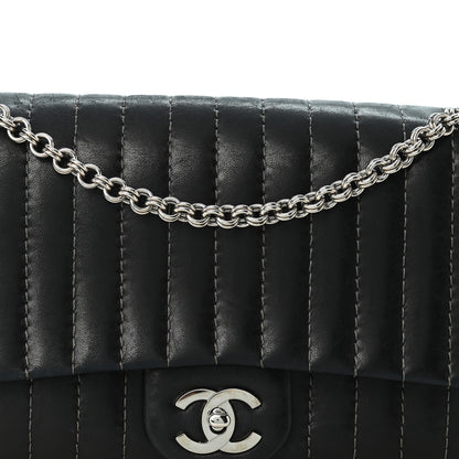 Chanel Lambskin Vertical Quilted Medium Single Flap Black 8 of 10