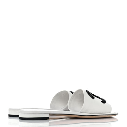 Chanel Lambskin Beaded CC Mules 36.5 White 4 of 8