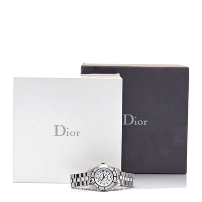 Christian Dior Stainless Steel Diamond Sapphire 29mm Christal Quartz Watch White 5 of 5