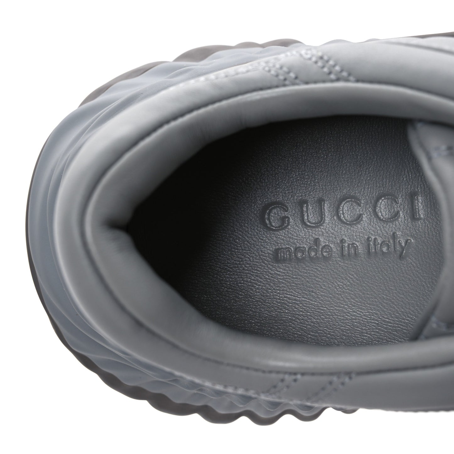 New Nappa Sombre Interlocking G Ripple Mens Platform Sneakers 11.5 Grey Sky