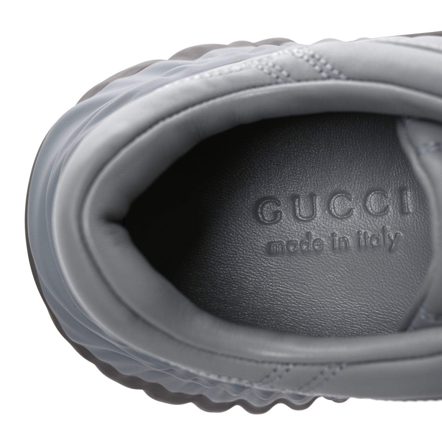 Gucci New Nappa Sombre Interlocking G Ripple Mens Platform Sneakers 11.5 Grey Sky 9 of 11