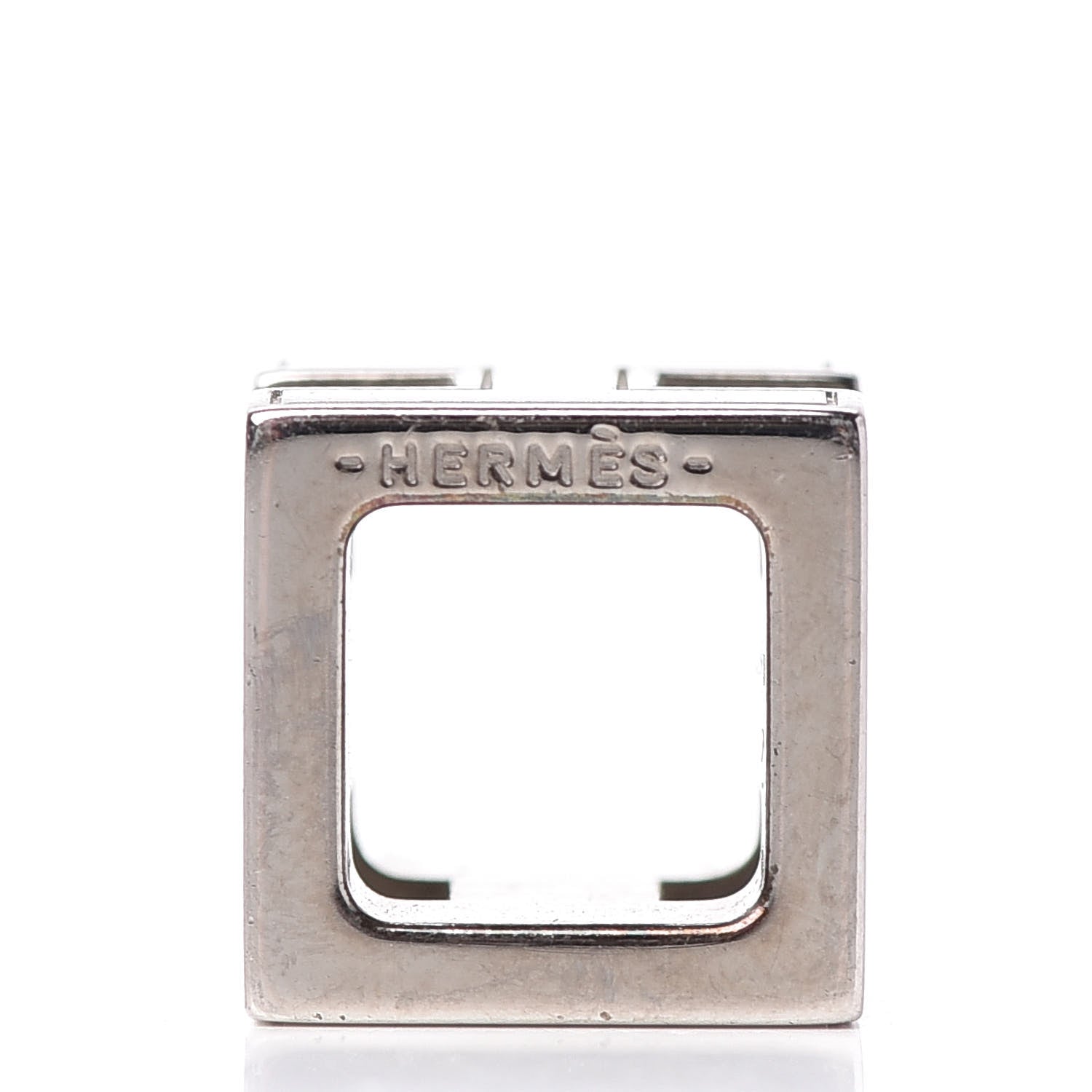 Hermes Palladium Lacquered Cage d'H Pendant Necklace Orange Fonce 3 of 4