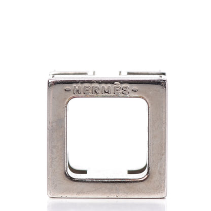 Hermes Palladium Lacquered Cage d'H Pendant Necklace Orange Fonce 3 of 4