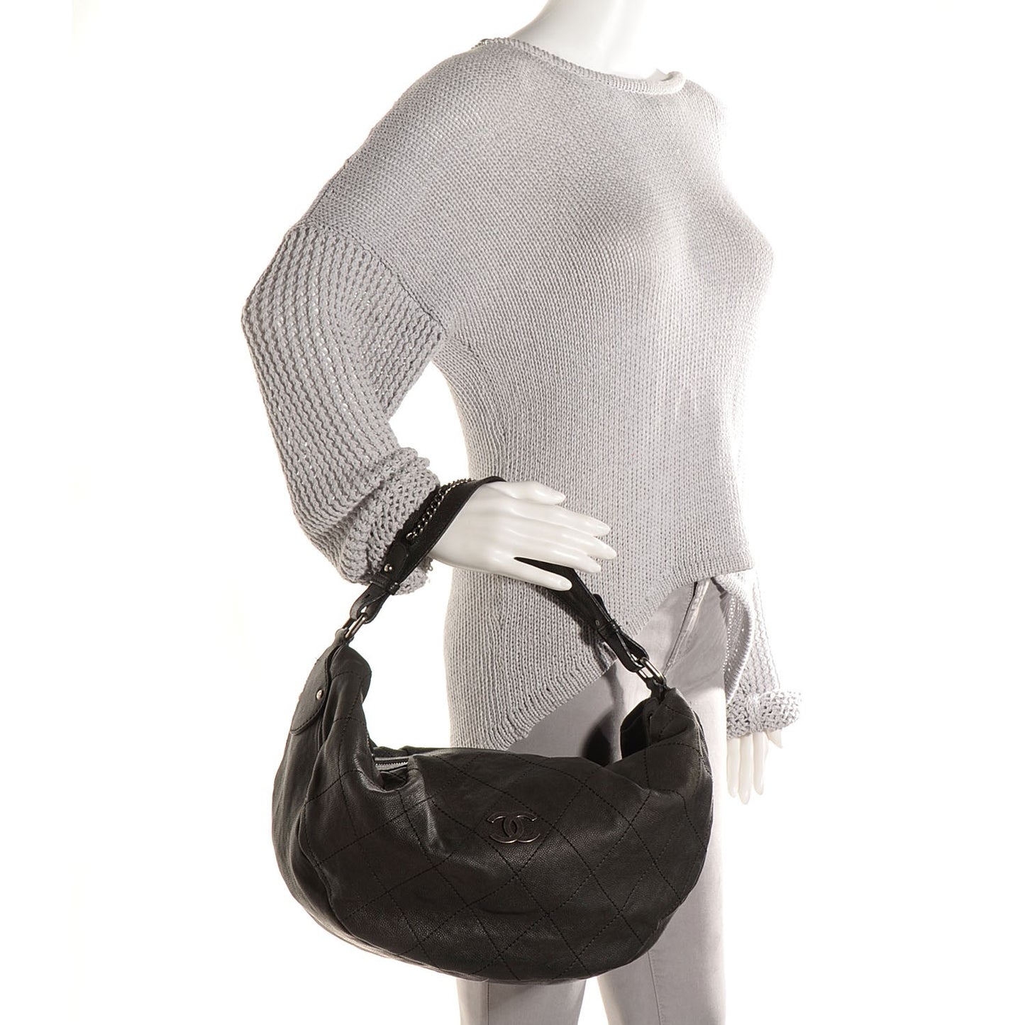 Caviar Large Outdoor Hobo Black