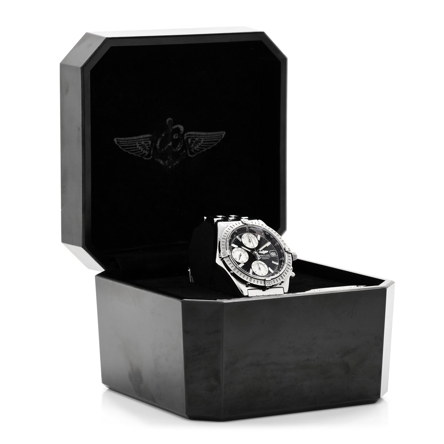 Stainless Steel 39mm Chronomat Automatic Watch Black A13352