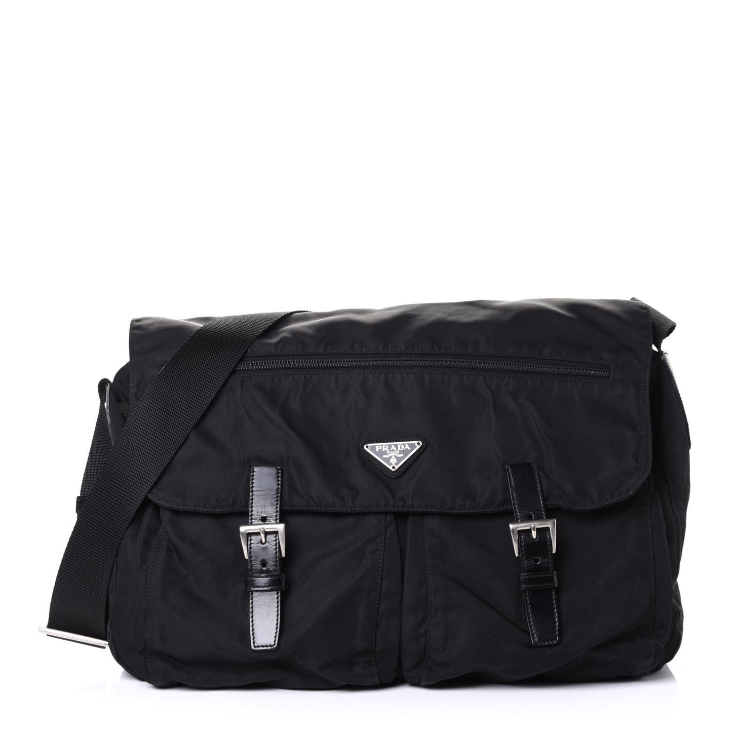 Nylon Vela Messenger Bag Black