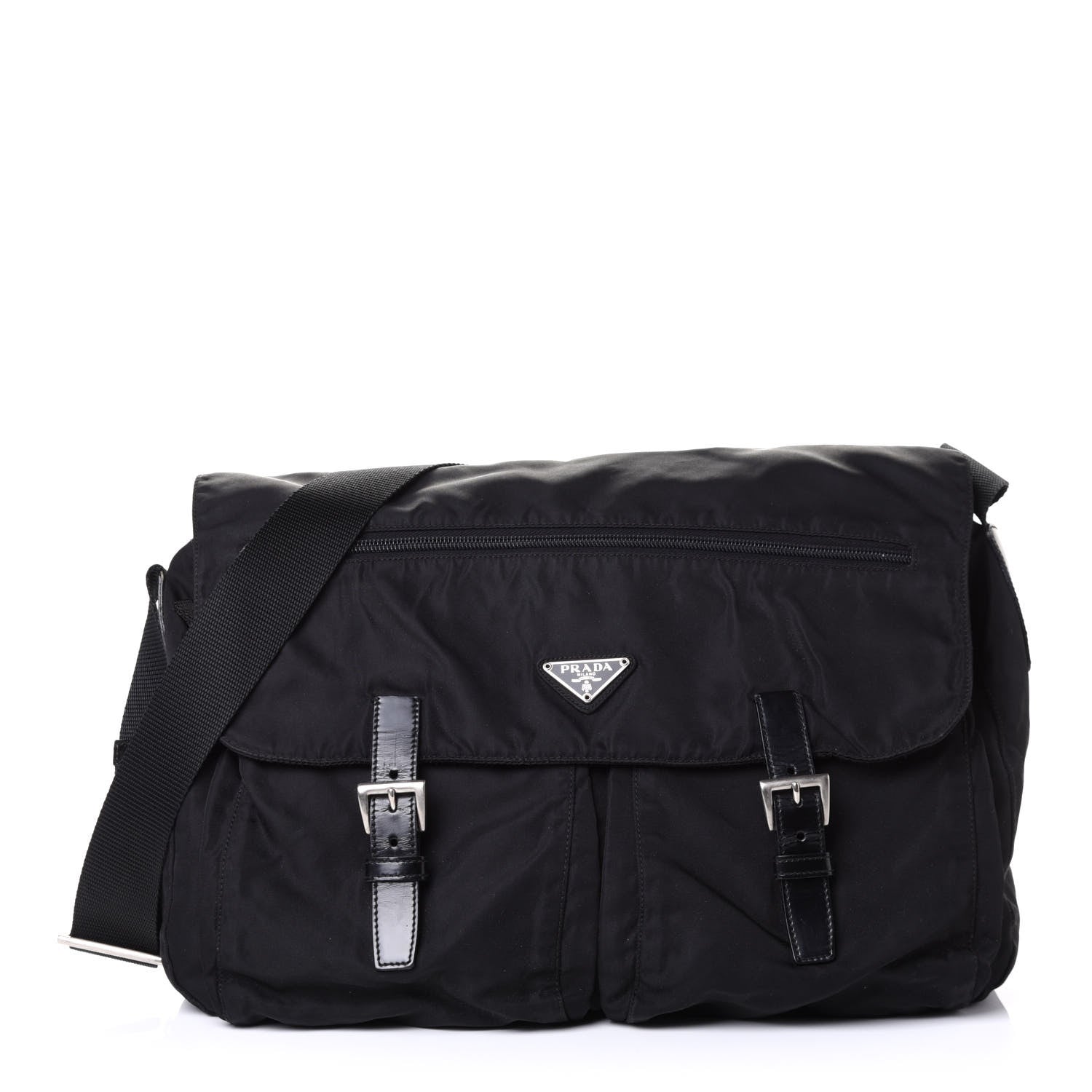 Prada Nylon Vela Messenger Bag Black 1 of 4