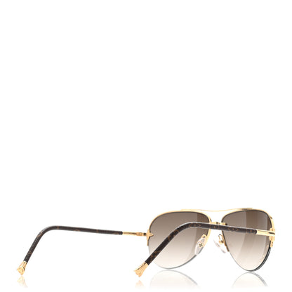 Louis Vuitton Monogram Petite Viola Pilote Aviator Sunglasses Z0571U Brown 4 of 7