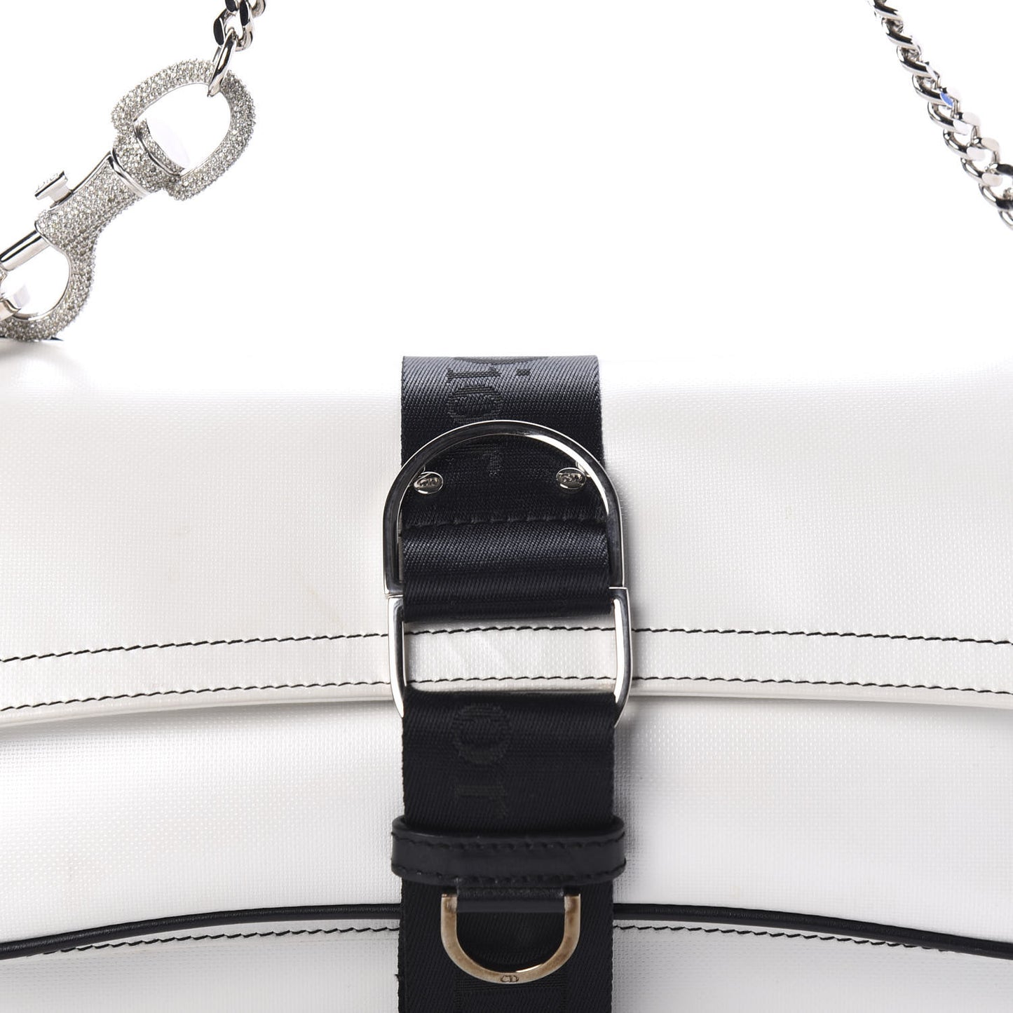 Coated Canvas Crystal Hardcore Bag White