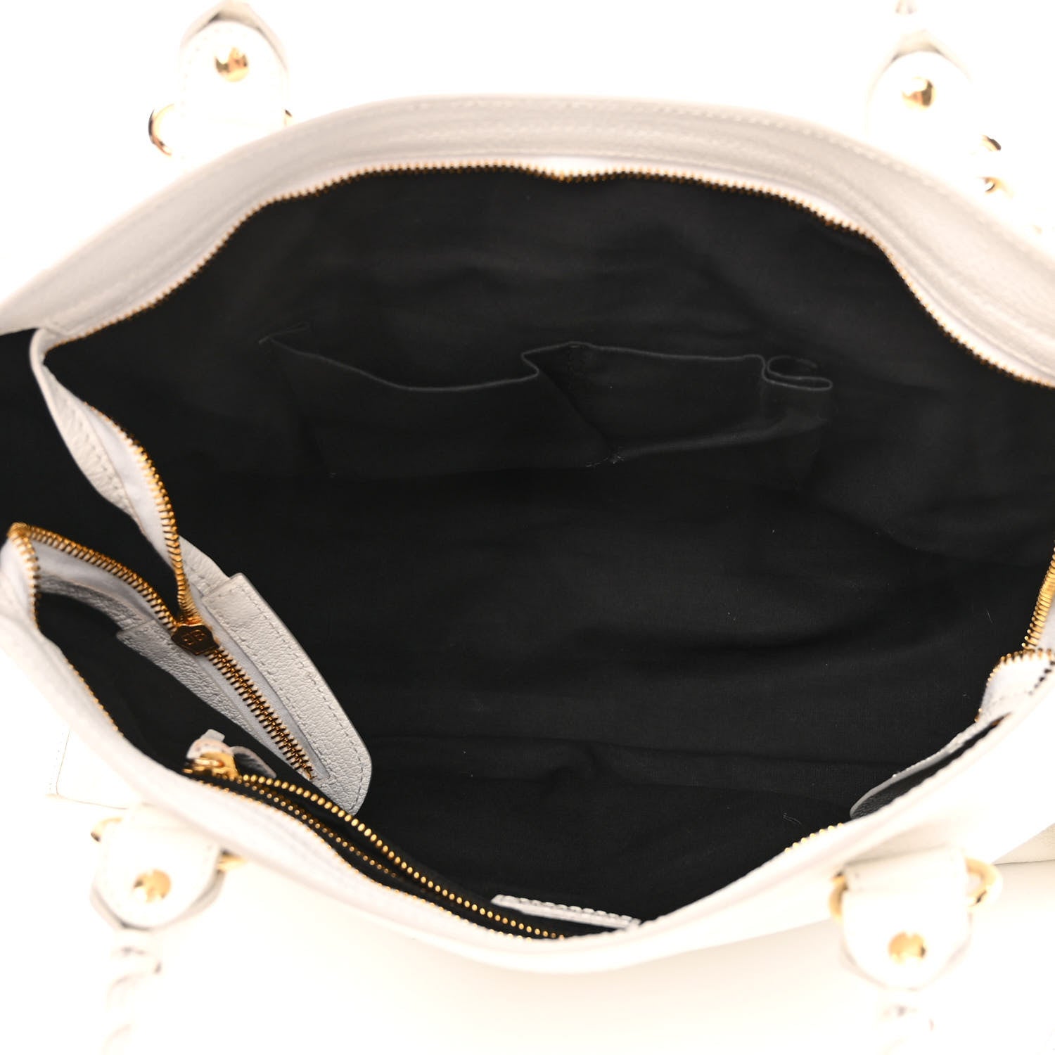 Balenciaga Chevre Gold Metallic Edge Hardware City White 5 of 10