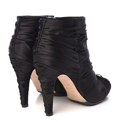Chanel Satin Crystal CC Short Boots 37 Black 4 of 13