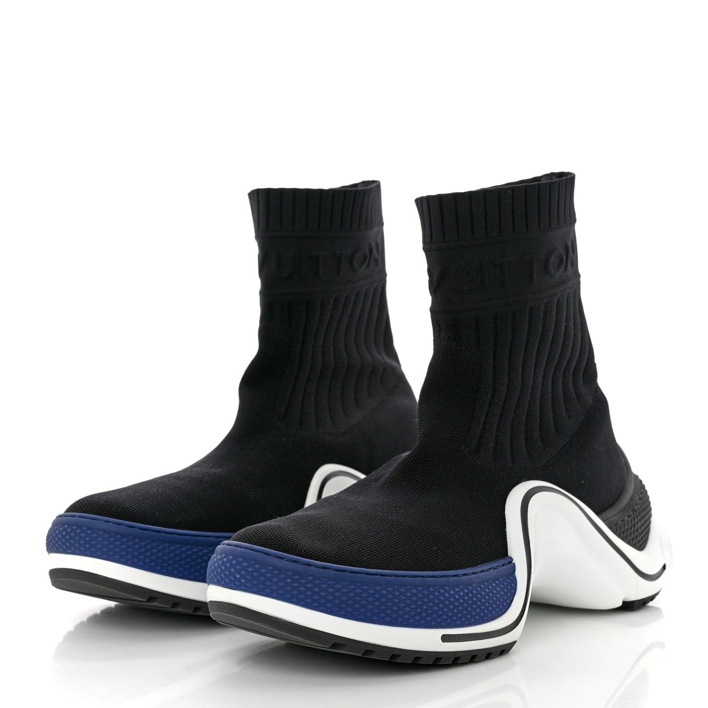 Stretch Textile LV Archlight Sneaker Boots 41 Black Blue