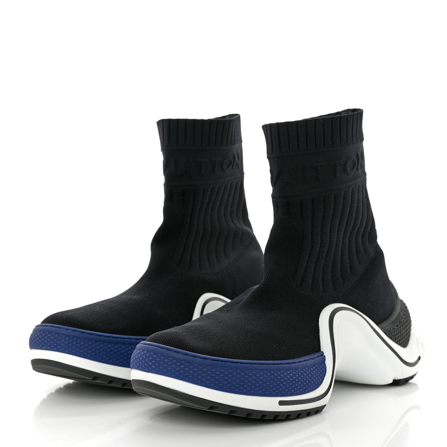 Louis Vuitton Stretch Textile LV Archlight Sneaker Boots 41 Black Blue 3 of 8
