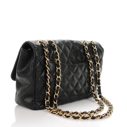 Chanel Caviar Quilted Jumbo Single Flap Black 3 of 10
