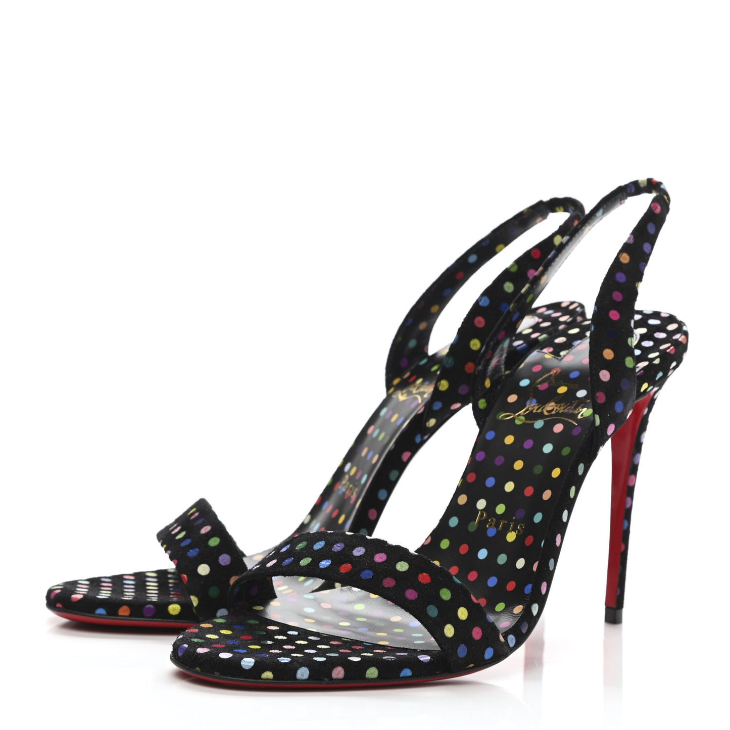 Suede O Marylin Sandals Heels 38 Black Multicolor