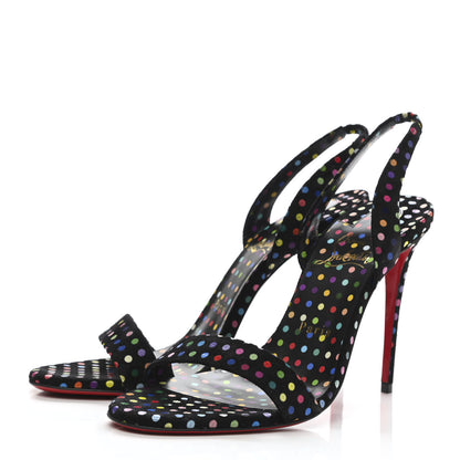 Christian Louboutin Suede O Marylin Sandals Heels 38 Black Multicolor 3 of 8