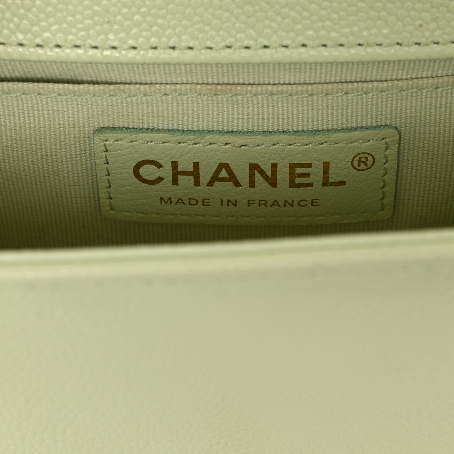 Chanel Caviar Chevron Quilted Small Boy Flap Light Green 6 of 11