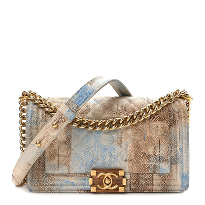 Chanel Painted Caviar Quilted Medium Boy In Cuba Flap Blue 1 of 9