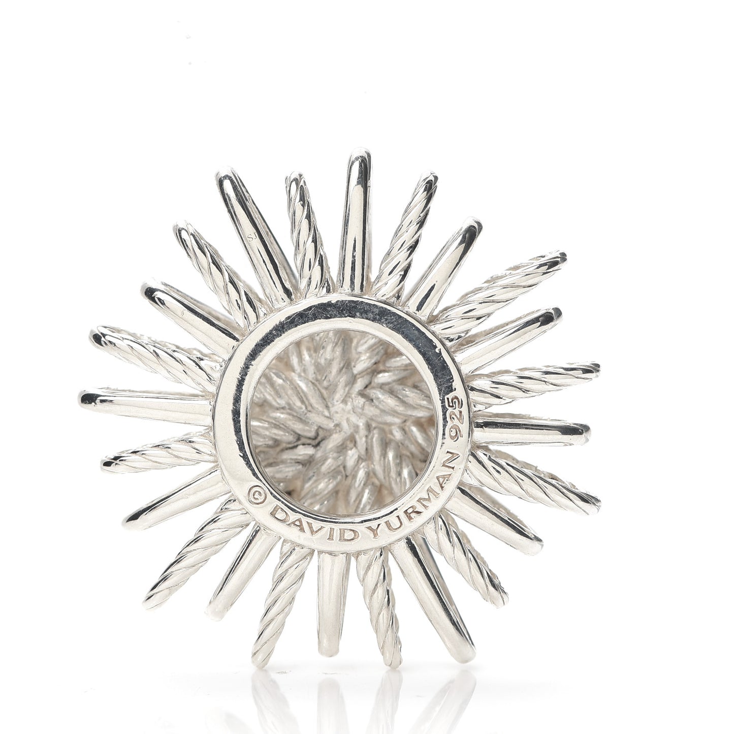 Sterling Silver Diamond 37mm Starburst Large Pendant