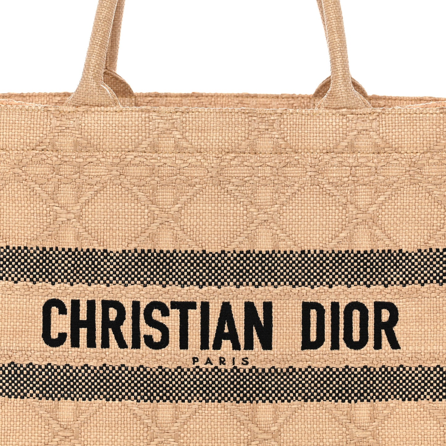 Raffia Cannage Medium Book Tote Natural