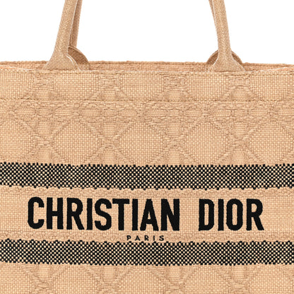 Christian Dior Raffia Cannage Medium Book Tote Natural 8 of 11