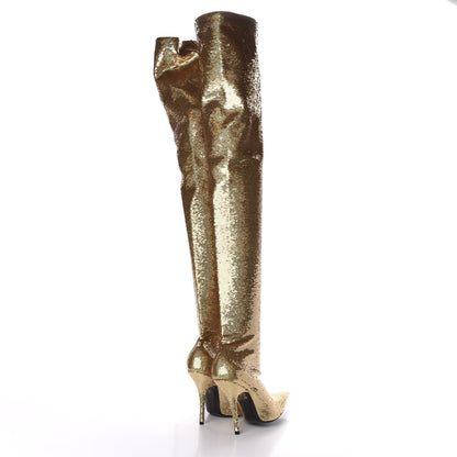 Balenciaga Metallic Sequin Spandex 110mm Knife Thigh High Boots 36.5 Gold 4 of 7