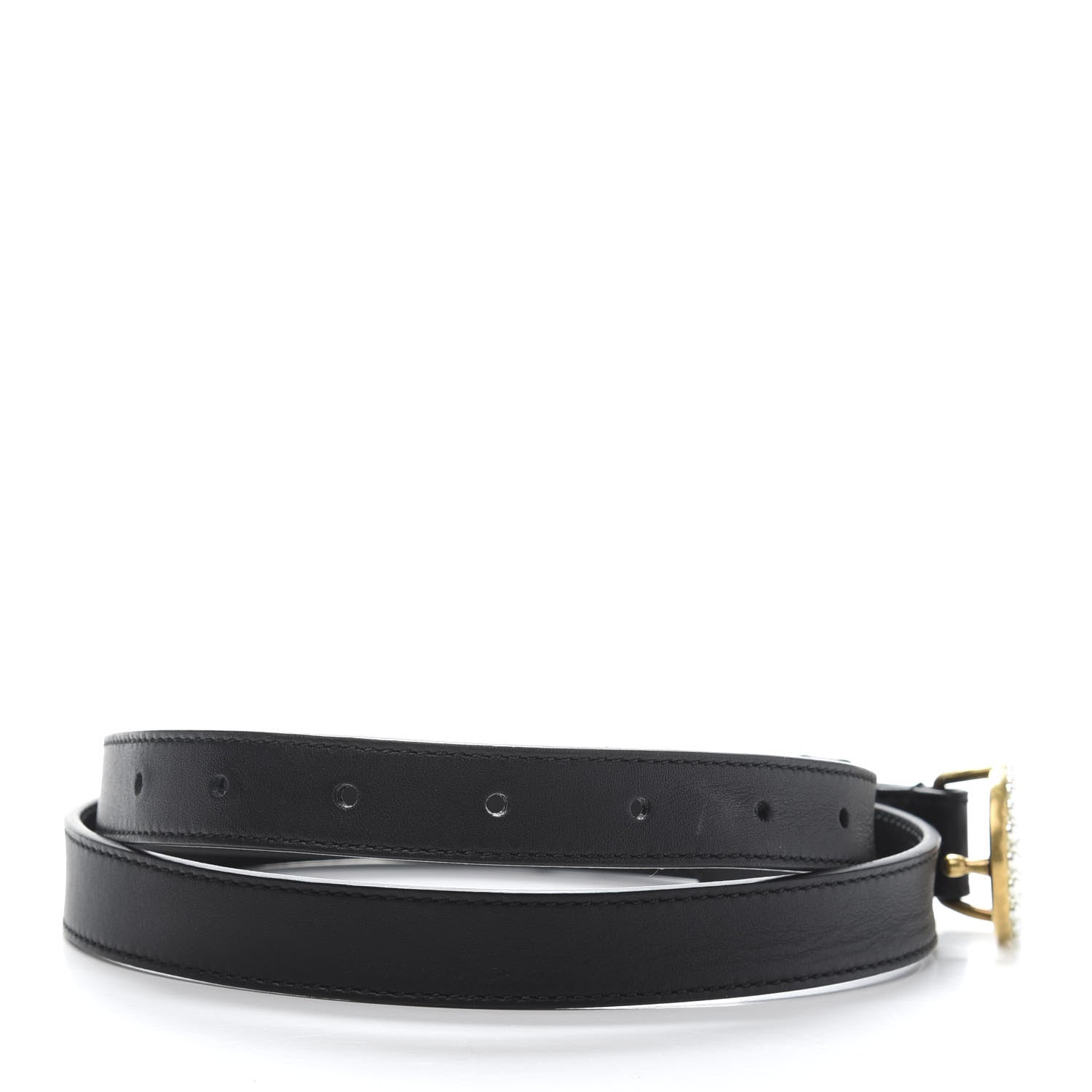 Gucci Calfskin Pearl Double G 20mm Belt 85 34 Black Cream 3 of 8