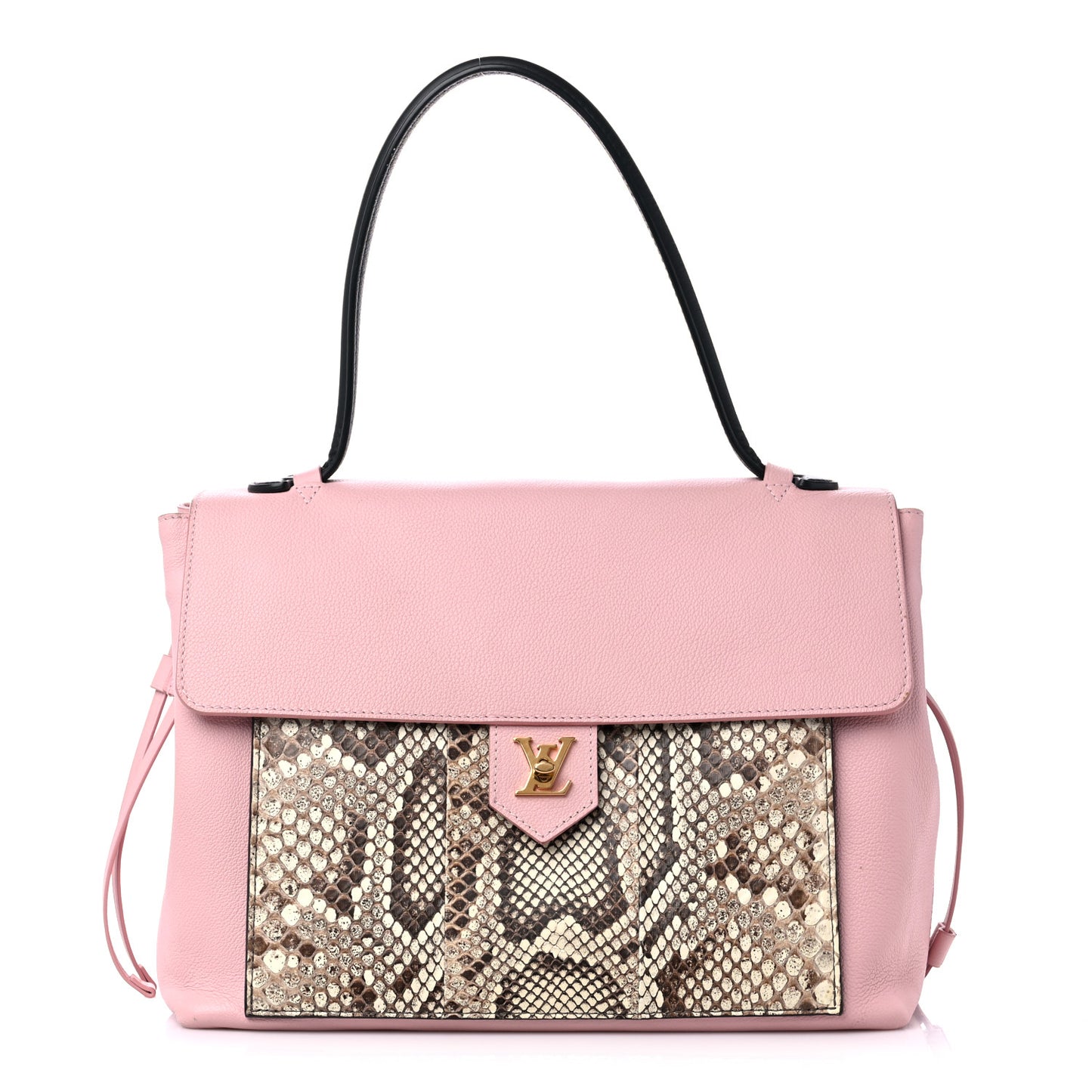 Calfskin Snakeskin Lockme MM Rose Ballerine
