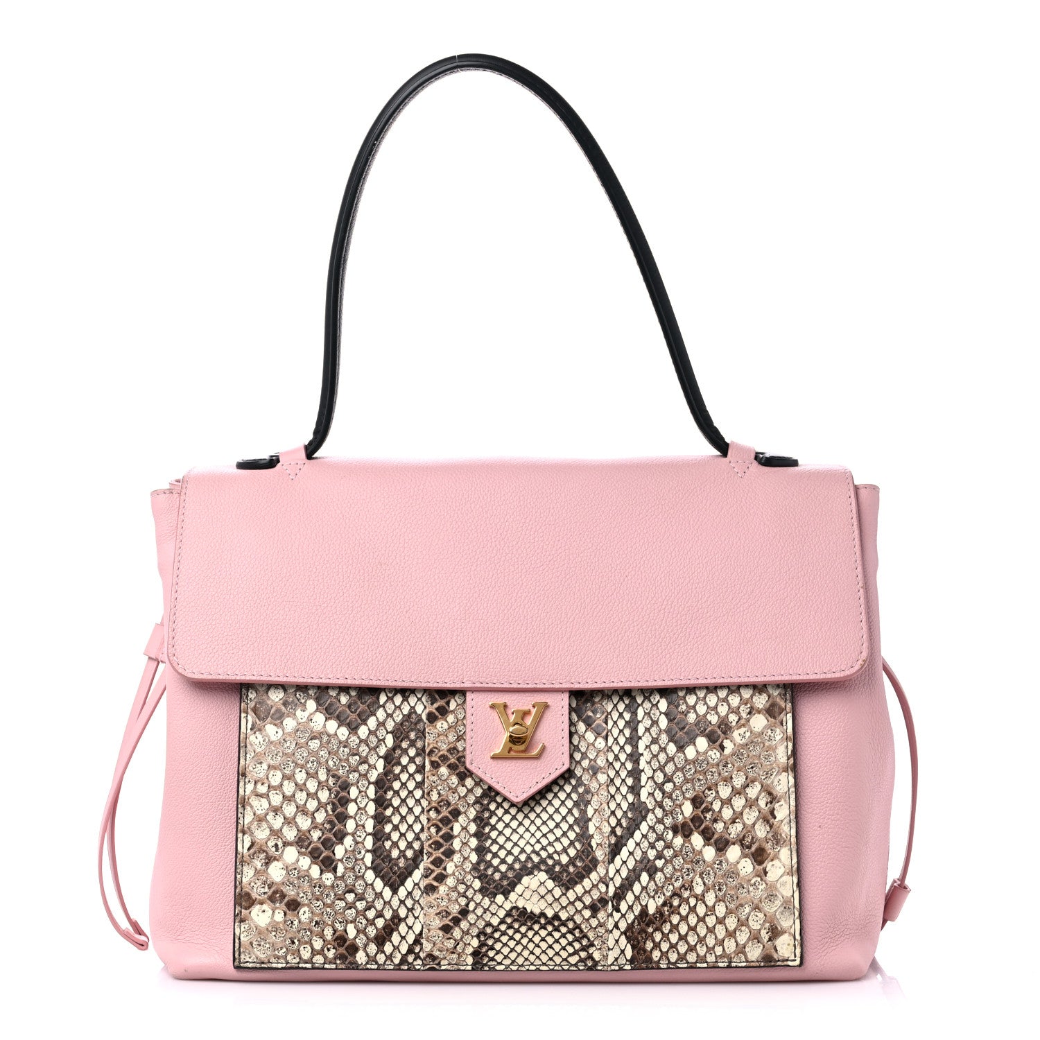 Louis Vuitton Calfskin Snakeskin Lockme MM Rose Ballerine 1 of 15