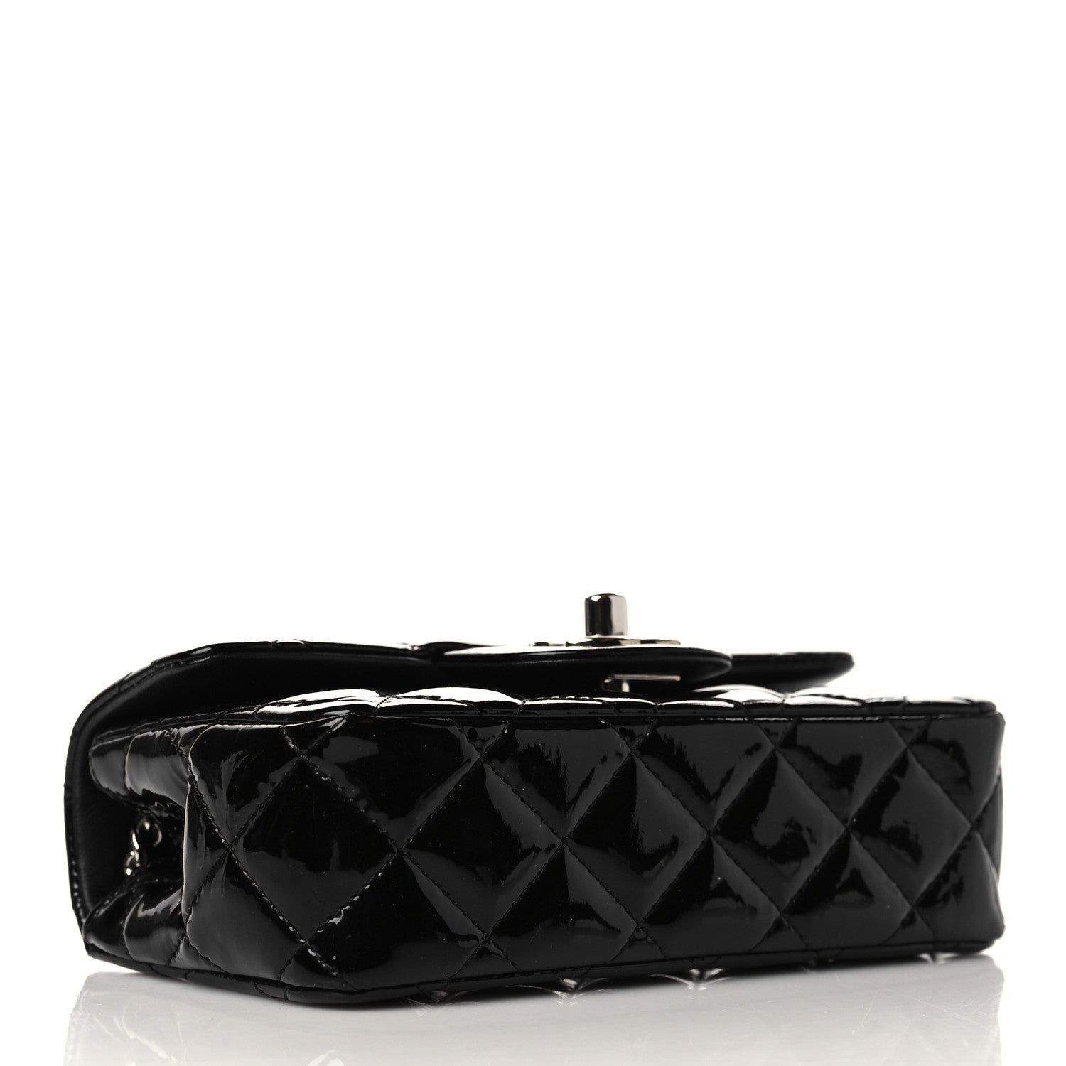Chanel Patent Calfskin Quilted Extra Mini Rectangular Flap Black 7 of 11