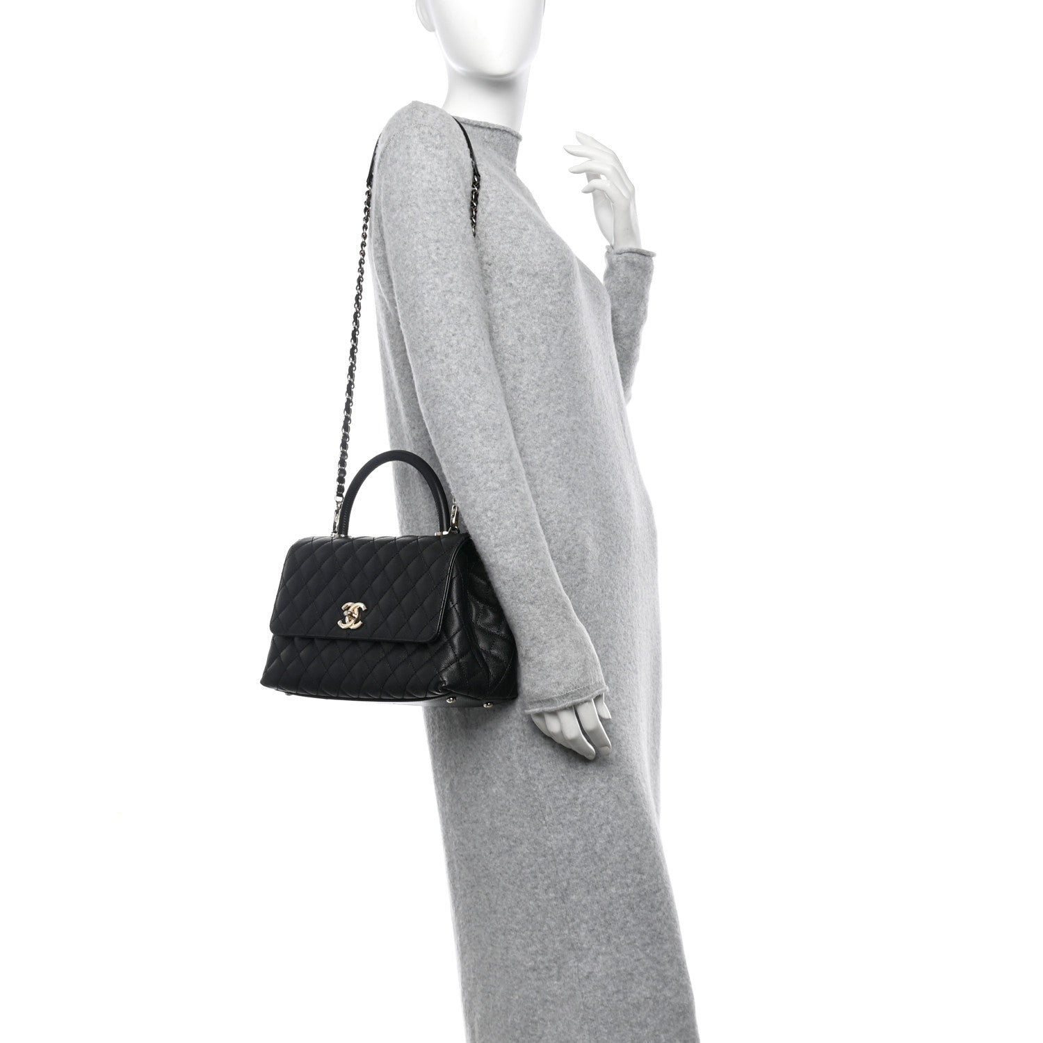 Chanel Caviar Quilted Small Coco Handle Flap Black 2 of 13