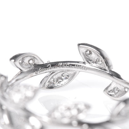 Tiffany 18K White Gold Diamond Narrow Paloma Picasso Olive Leaf Band Ring 52 6 4 of 4