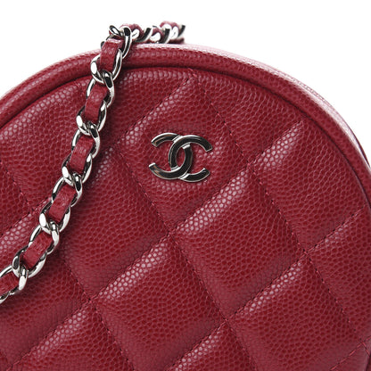 Chanel Caviar Quilted Round Clutch With Chain Dark Red 9 of 10