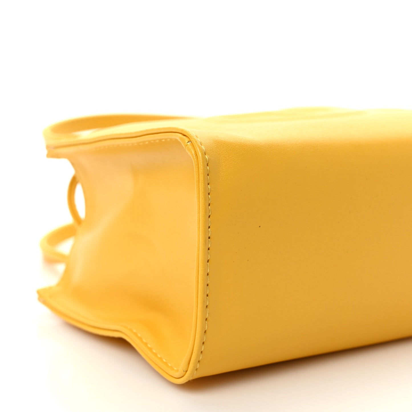 Vegan Leather Small Shopping Bag Yellow