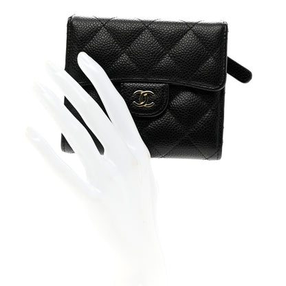 Chanel Caviar Quilted Compact Flap Wallet Black 2 of 9