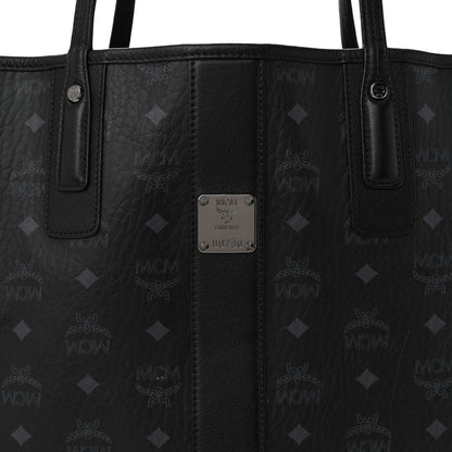 MCM Grained Calfskin Visetos Medium Liz Reversible Shopper Tote Black 12 of 18