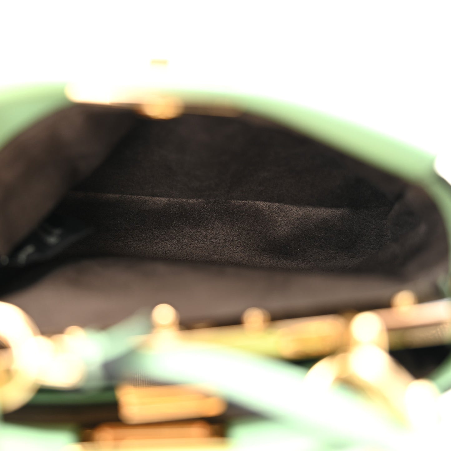 Shiny Nappa Micro Peekaboo Iconic Satchel Verde Acqua