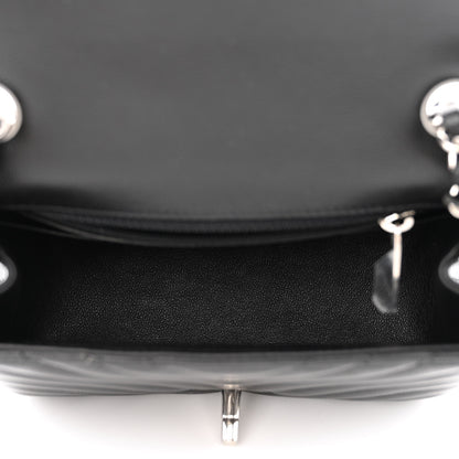 Chanel Caviar Chevron Quilted Mini Square Flap Black 5 of 13