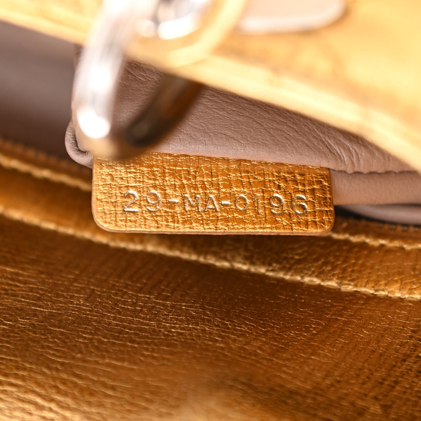 Metallic Grained Calfskin Cannage Small Lucky Badges My Lady Dior Gold