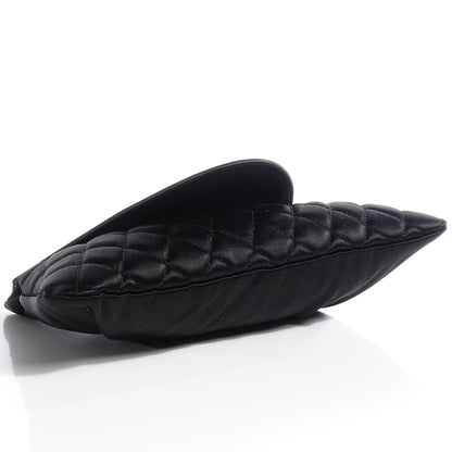 Chanel Satin Quilted Flap Clutch Black 4 of 7