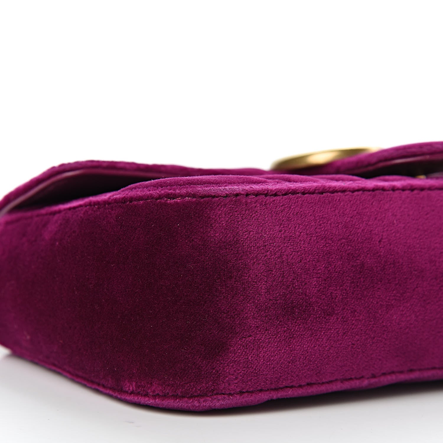 Gucci Velvet Matelasse Mini GG Marmont Shoulder Bag Fuchsia Violet Cyclamen 9 of 10