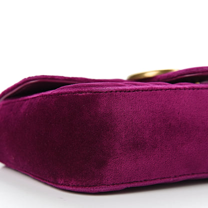 Gucci Velvet Matelasse Mini GG Marmont Shoulder Bag Fuchsia Violet Cyclamen 9 of 10