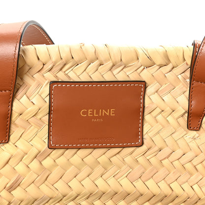Celine Raffia Calfskin Triomphe Medium Panier Tan 6 of 9