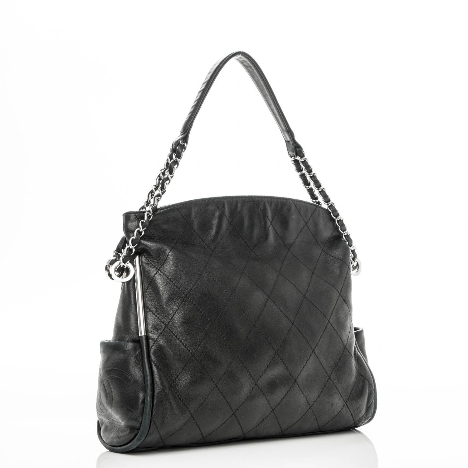 Chanel Lambskin Stitched Medium Ultimate Soft Tote Black 3 of 7