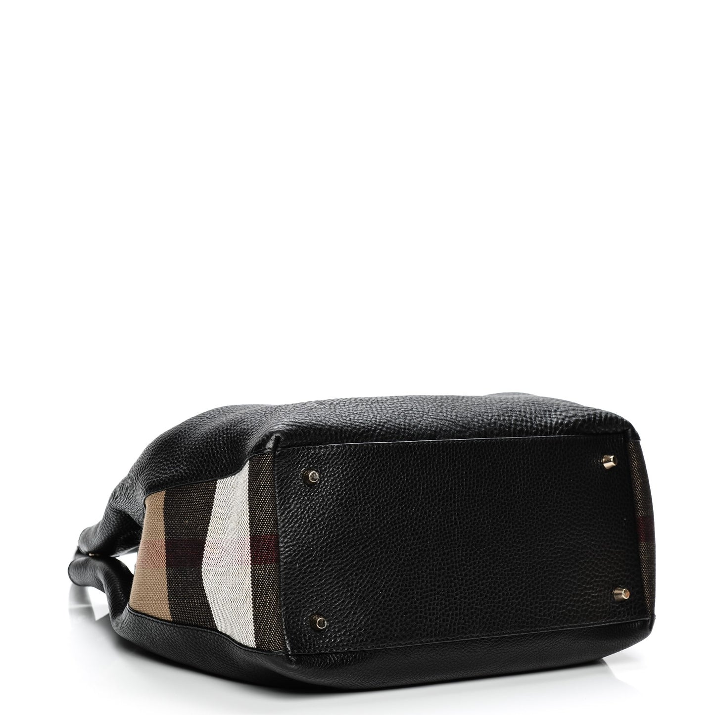Grainy Calfskin House Check Medium Maidstone Black