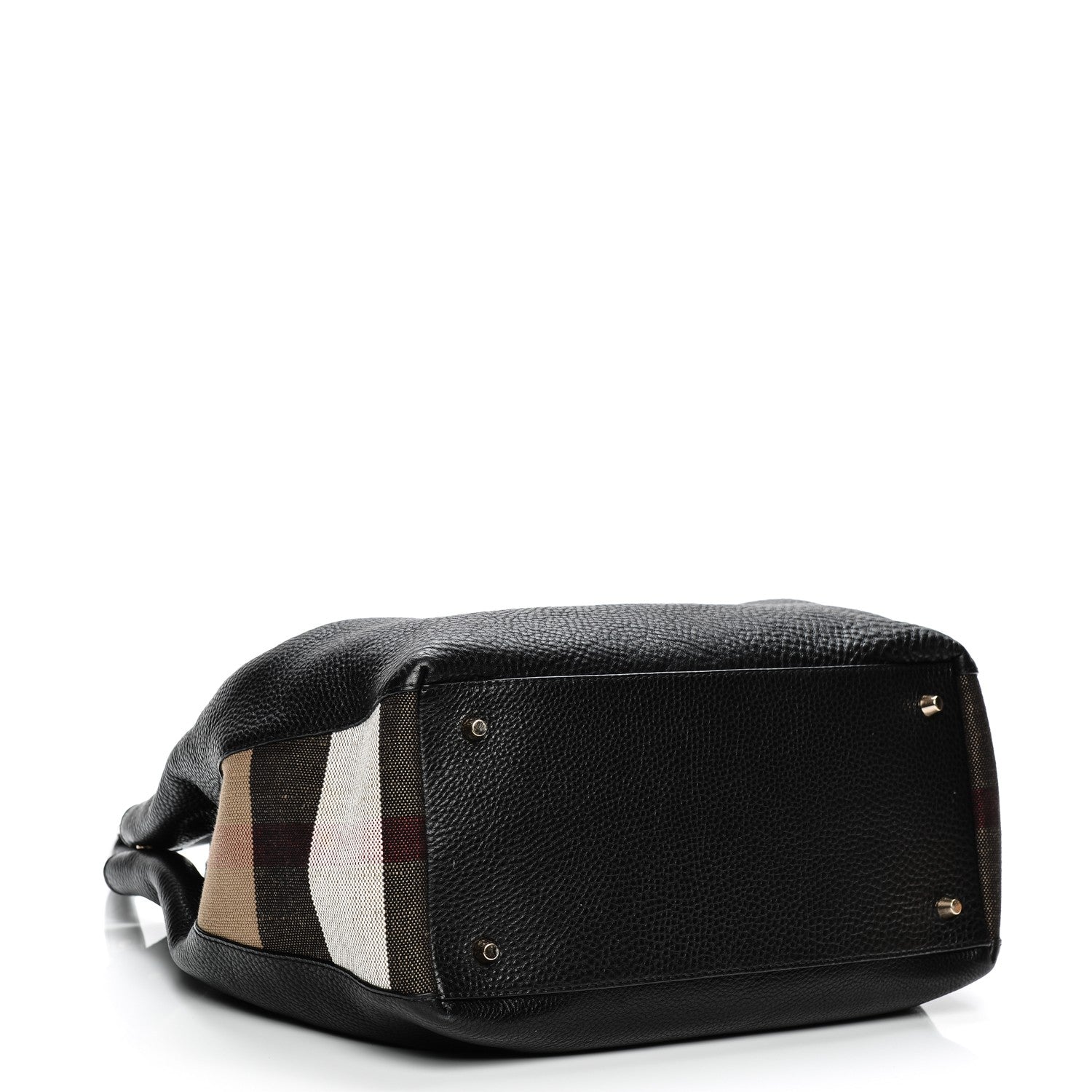 Burberry Grainy Calfskin House Check Medium Maidstone Black 4 of 9