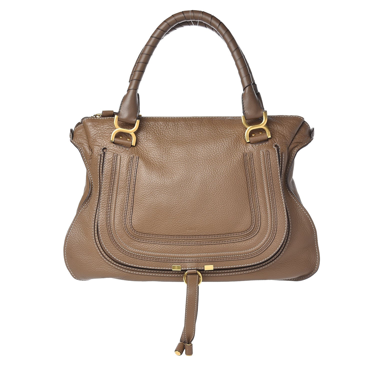 Chloe Calfskin Large Marcie Satchel Barbour Khaki 1 of 10