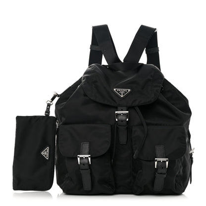 Prada Tessuto Nylon Saffiano Medium Backpack Black 1 of 12