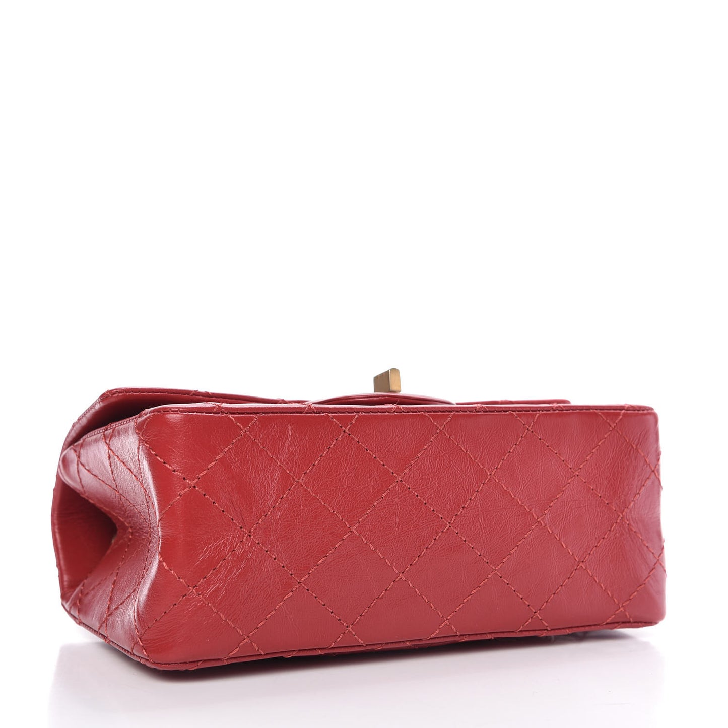 Aged Calfskin Quilted 2.55 Reissue Mini Flap Red